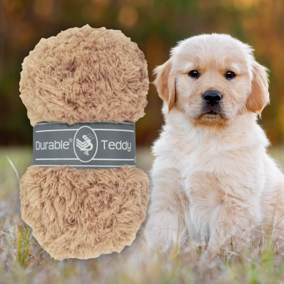 Durable Teddy 422 Sesame - drapp buklé fonal - brown hairy fluffy yarn