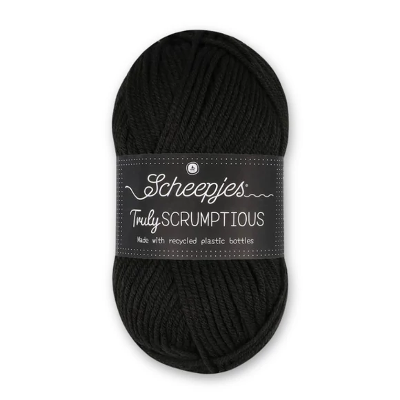 Scheepjes Truly Scrumptious 301 Charocal Ice cream - fekete öko akril fonal - eco yarn blend