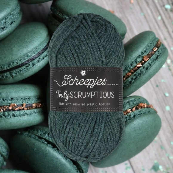Scheepjes Truly Scrumptious 379 Kale Chocolate Bar - zöld öko akril fonal - eco yarn blend