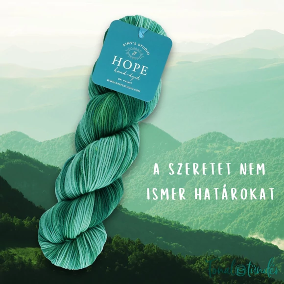 Simy&#039;s Hope DK 06 - green hand-dyed merino wool yarn - kézzel festett zöld gyapjú fonal