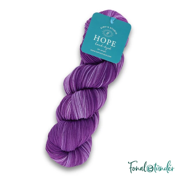 Simy&#039;s Hope DK 08 - purple hand-dyed merino wool yarn - kézzel festett lila gyapjú fonal