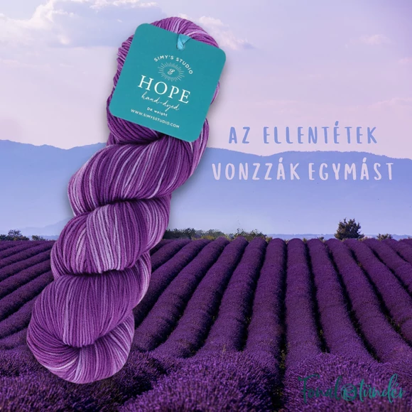 Simy&#039;s Hope DK 08 - purple hand-dyed merino wool yarn - kézzel festett lila gyapjú fonal