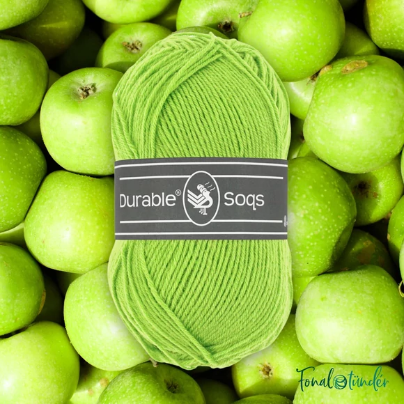 Durable Soqs 2155 Apple Green - almazöld gyapjú zoknifonal -  green  wool socks yarn