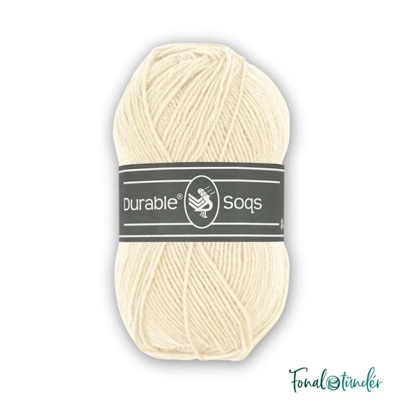 Durable Soqs 2172 Cream krémfehér gyapjú zoknifonal - ecru wool socks yarn