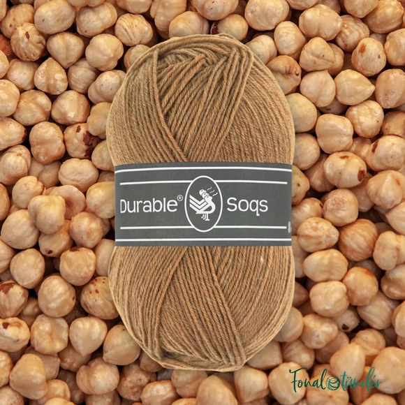 Durable Soqs 2218 Hazelnut - mogyoró barna gyapjú zoknifonal - wool socks yarn