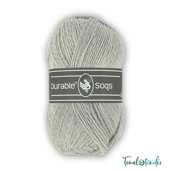 Durable Soqs 2233 White Gray - halványszürke gyapjú zoknifonal - wool socks yarn