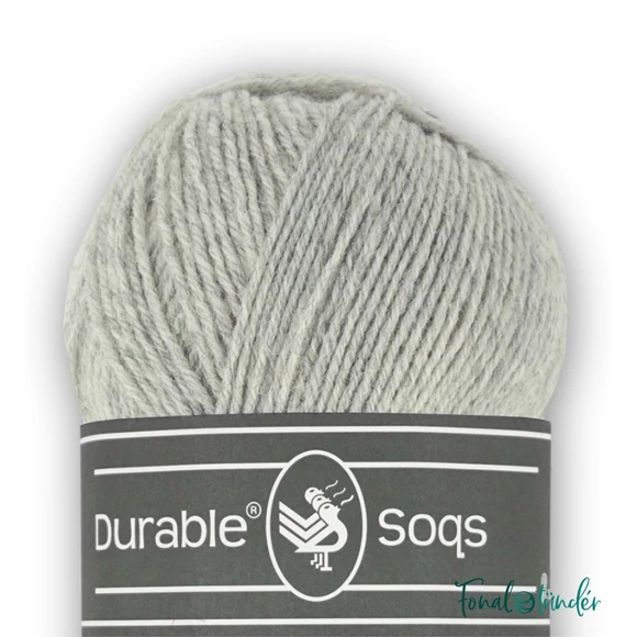 Durable Soqs 2233 White Gray - halványszürke gyapjú zoknifonal - wool socks yarn