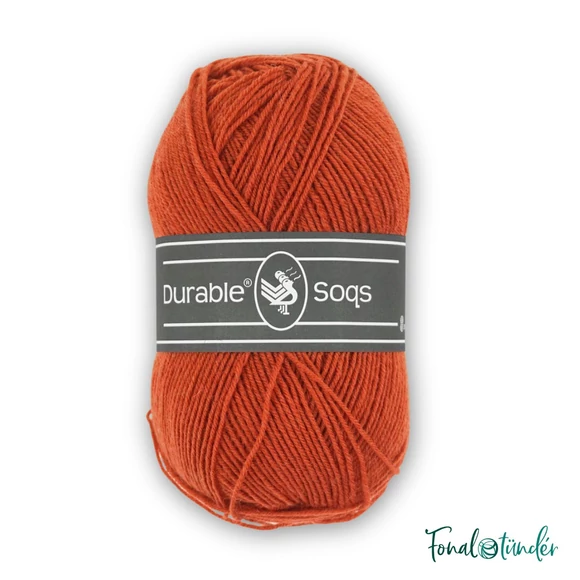 Durable Soqs 2239 Brick - piros sárga gyapjú zoknifonal - red wool socks yarn