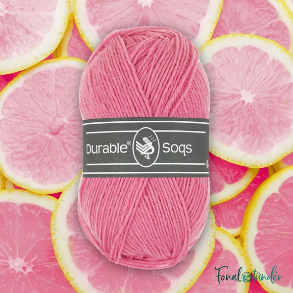 Durable Soqs 239 Fresia Pink - rózsaszín gyapjú zoknifonal - wool socks yarn