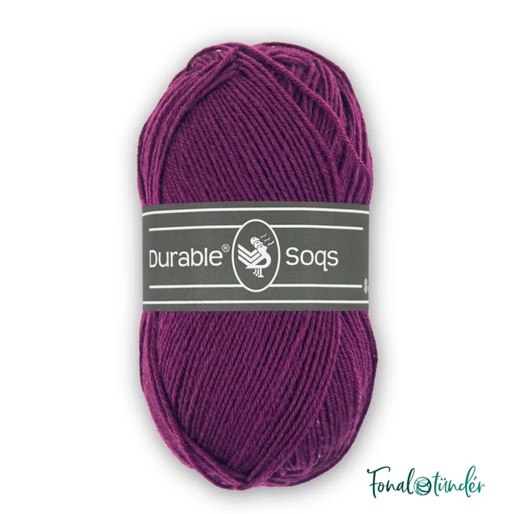 Durable Soqs 249 Plum - lila gyapjú zoknifonal - purple wool socks yarn