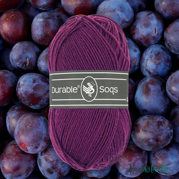 Durable Soqs 249 Plum - lila gyapjú zoknifonal - purple wool socks yarn