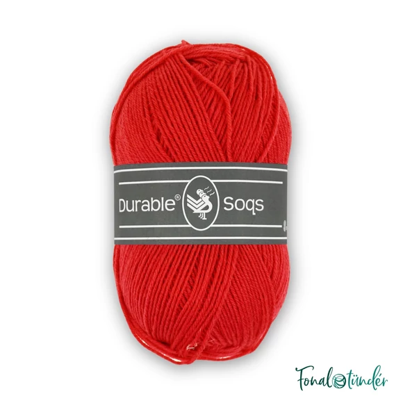 Durable Soqs 318 Tomato - élénk piros gyapjú zoknifonal - red wool socks yarn
