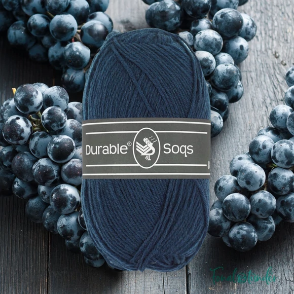 Durable Soqs 321 Navy - mélykék gyapjú zoknifonal -  blue wool socks yarn