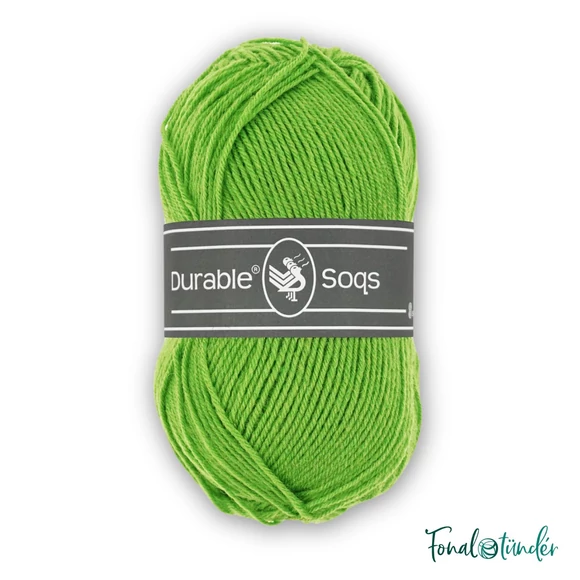 Durable Soqs 403 Parrot Green - élénkzöld gyapjú zoknifonal - wool socks yarn