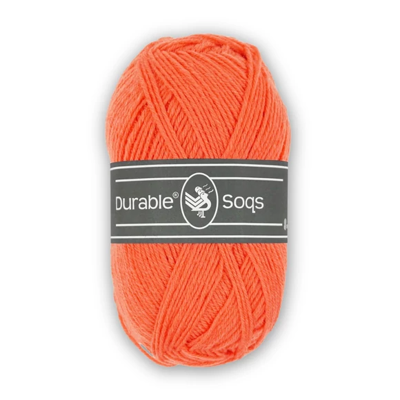 Durable Soqs 408 Fresh Coral - korallpiros gyapjú zoknifonal - red wool socks yarn