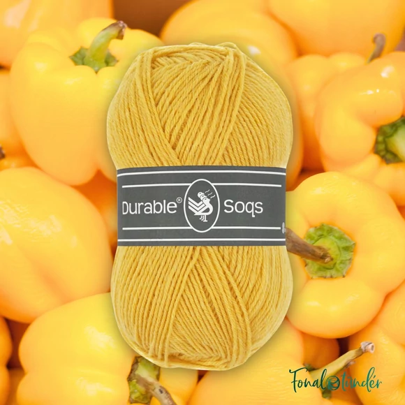 Durable Soqs 411 Mimosa - élénk napsárga gyapjú zoknifonal - yellow wool socks yarn