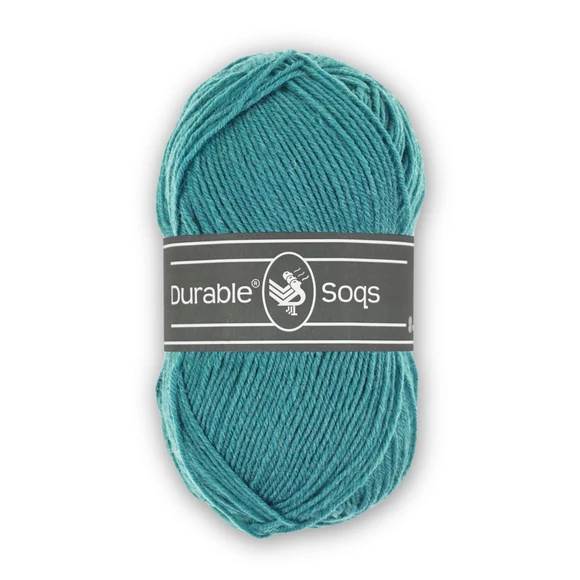 Durable Soqs 418 Caribbean Sea - türkiz gyapjú zoknifonal - wool socks yarn