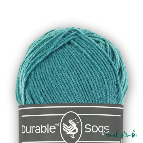 Durable Soqs 418 Caribbean Sea - türkiz gyapjú zoknifonal - wool socks yarn