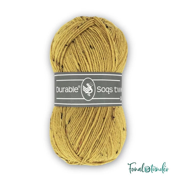 Durable Soqs Tweed 2145 Golden Olive - aranysárga gyapjú zoknifonal - wool socks yarn