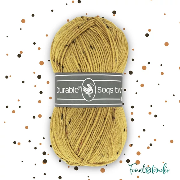 Durable Soqs Tweed 2145 Golden Olive - aranysárga gyapjú zoknifonal - wool socks yarn