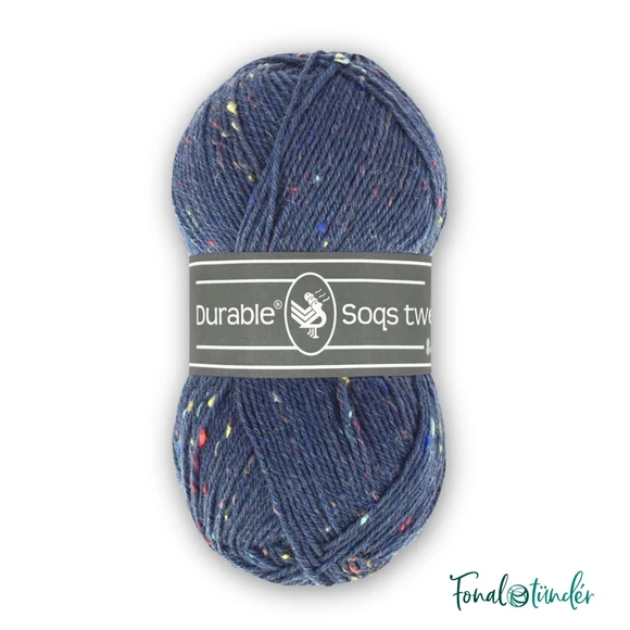 Durable Soqs Tweed 288 Fiesta Fusion - blue wool sock yarn