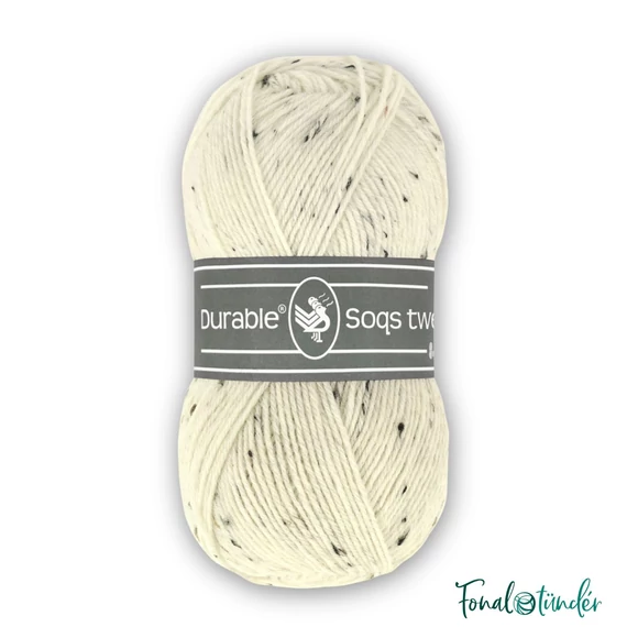 Durable Soqs Tweed 326 Ivory - wool sock yarn