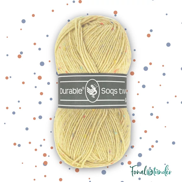 Durable Soqs Tweed 409 Bleached Sand- fakósárga gyapjú zoknifonal - yellow wool socks yarn
