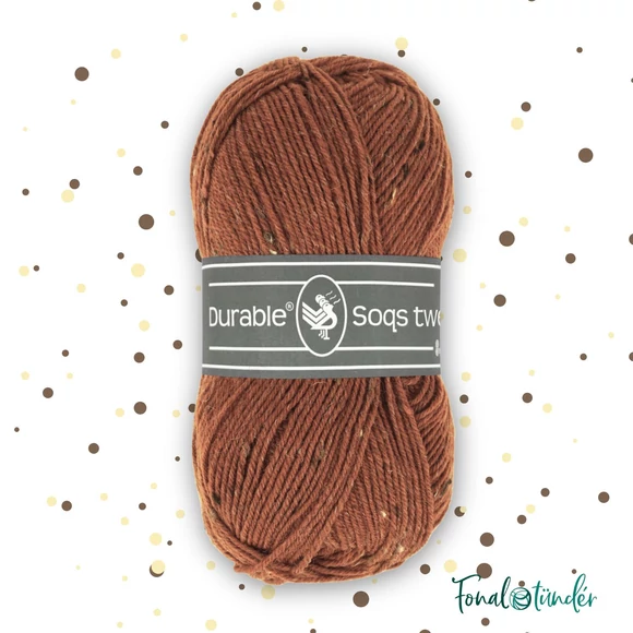 Durable Soqs Tweed 417 Bombay Brown - barna gyapjú zoknifonal - wool socks yarn
