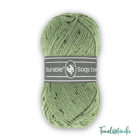 Durable Soqs Tweed 424 Saxon Green - zöld gyapjú zoknifonal - wool socks yarn