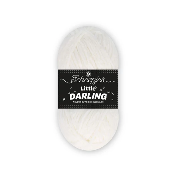 Scheepjes Little Darling 401 Ice Bear - chenille yarn - fehér zsenília fonal