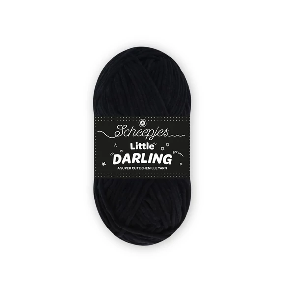 Scheepjes Little Darling 410 Panda - chenille yarn - fekete zsenília fonal