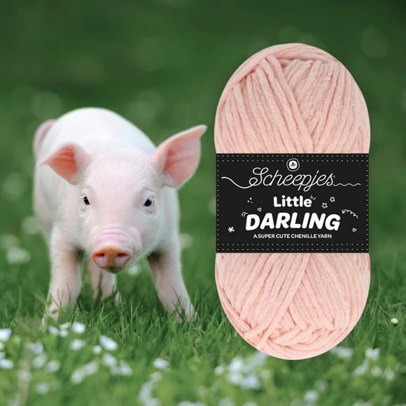 Scheepjes Little Darling 415 Piglet - chenille yarn - rózsaszín zsenília fonal