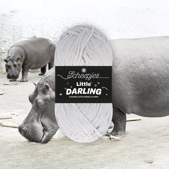 Scheepjes Little Darling 423 Hippo - chenille yarn - szürke zsenília fonal