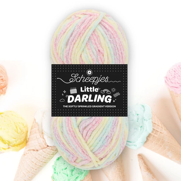 Scheepjes Little Darling Gradient 01 Snow Cone - chenille yarn - zsenília fonal