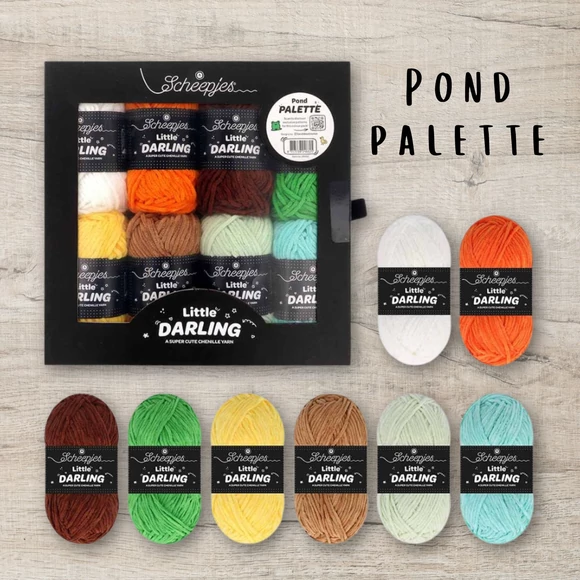 Scheepjes Little Darlin  Pond Palette Yarn Pack - 8 gombolyag fonal  - 8 balls of yarn
