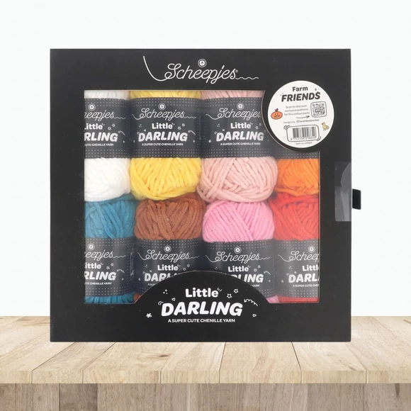 Scheepjes Little Darlin Farm Friends Yarn Pack - 8 gombolyag fonal  - 8 balls of yarn