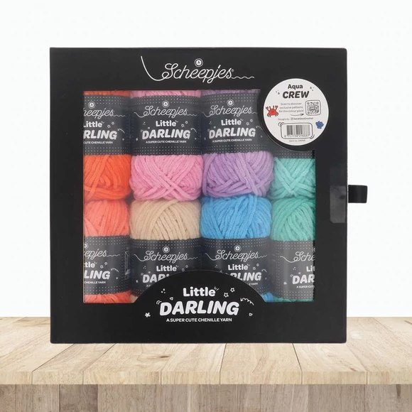 Scheepjes Little Darlin Aqua Crew Yarn Pack - 8 gombolyag fonal  - 8 balls of yarn