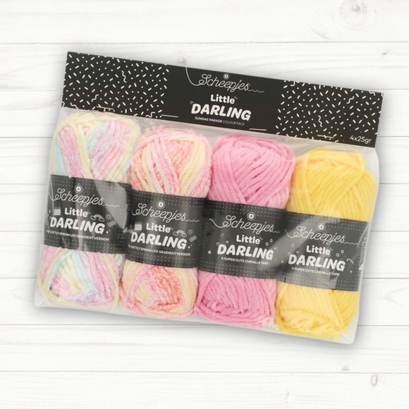 Scheepjes Little Darling Sundae Parade - chenille yarn pack - zsenília fonal csomag
