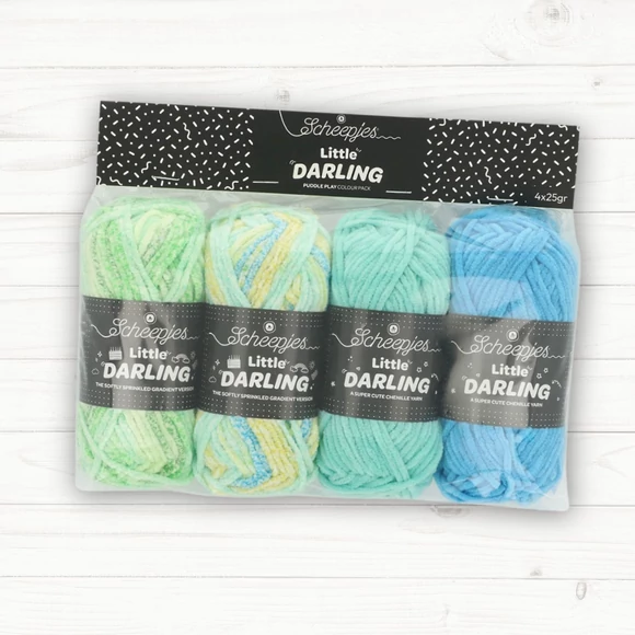 Scheepjes Little Darling Puddle Play - chenille yarn pack - zsenília fonal csomag