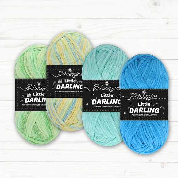 Scheepjes Little Darling Puddle Play - chenille yarn pack - zsenília fonal csomag