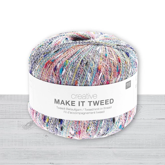 Rico - Make it Tweed - 001 Multicolor  - sokszínű kreatív tweed kiegészítő fonal
