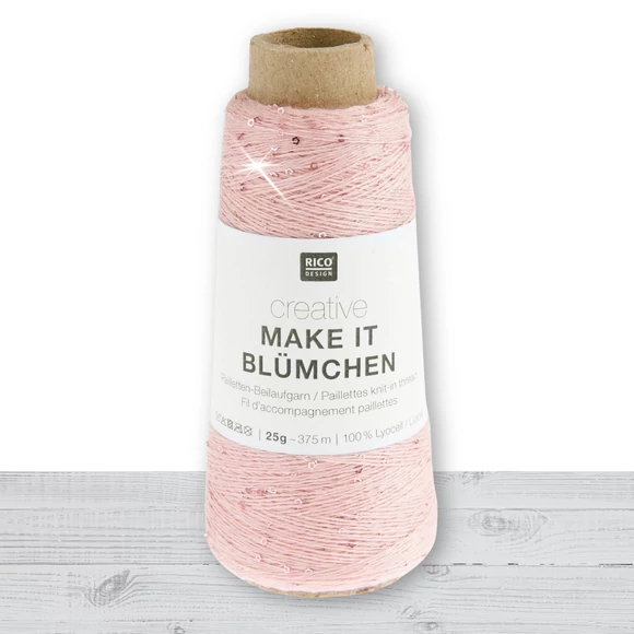 Creative Make It Blümchen 001 Pink - flitteres rózsaszín fonal