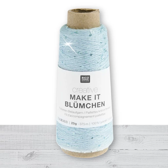 Creative Make It Blümchen 003 Aqua - flitteres világoskék fonal