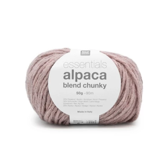 Rico Alpaca Chunky 009 Dusky Pink wool yarn - rózsaszín gyapjú fonal 