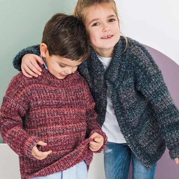 Rico Alpaca Chunky - 002 Blue Mix - wool based yarn - kék gyapjú fonal 