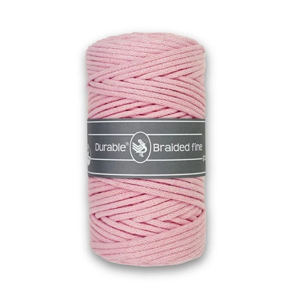 Durable Braided Fine 203 Light Pink cotton cord - rózsaszín zsinórfonal - 3mm