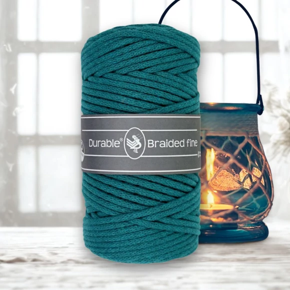 Durable Braided Fine 2142 Teal cotton cord - türkiz zsinórfonal - 3mm