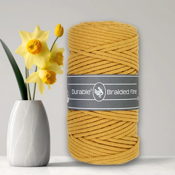 Durable Braided Fine 2211 Curry cotton cord - sárga zsinórfonal - 3mm