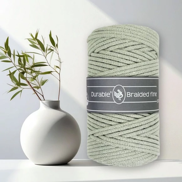 Durable Braided Fine 425 Light Sage cotton cord - világoszöld zsinórfonal - 3mm