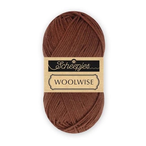 Scheepjes Woolwise 712 Coffee Bean - kávébarna merinói gyapjú fonal - wool yarn